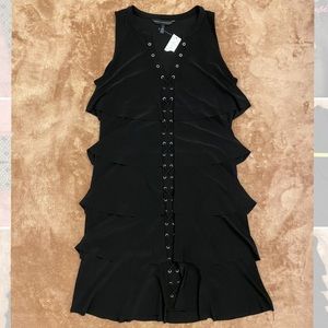 WHBM Ruffled and layered black dress WHBM